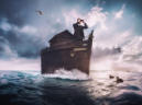 mann im Meer